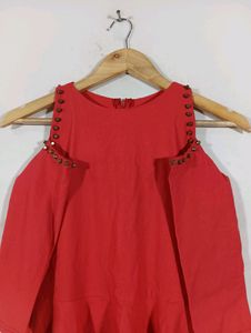 Cold Shoulder Red  Dress(Women&#39;s)
