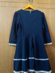 Navy Blue Fit &amp; Flare Dress