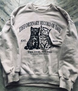 Cat Print Sweatshirt