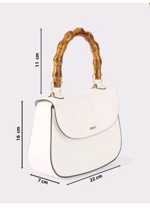Iykyk White Bamboo Handle Sling Bag..