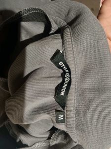 Gray Crop Top with Zipper Detail