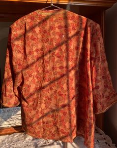 Vintage Floral Print Kimono Jacket