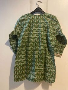 Green Patterned Tunic Top