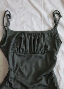 SHEIN BAE Ribbed Ruched Drawstring Cami Top