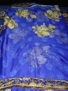 Floral Blue Saree
