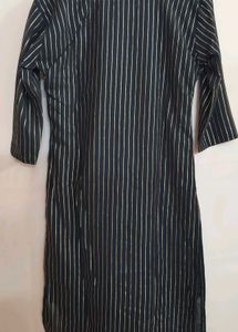 Gold-Striped Black Kurti