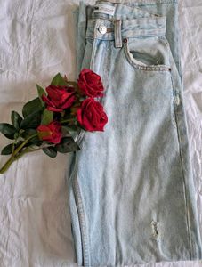 Light Wash Ribbed Jeans