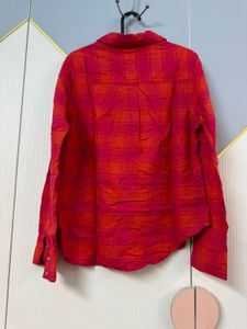 Max Red &amp; Orange Plaid Button-Up