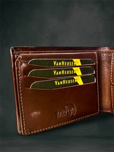 Van Heusen Genuine Leather Wallet Men&#39;s Wooden Box