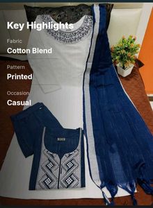Elegant Navy Blue Kurta Set