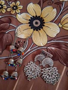 Statement Silver Earrings Set