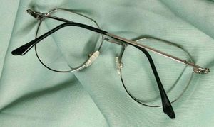 Silver Geometric Frame Glasses