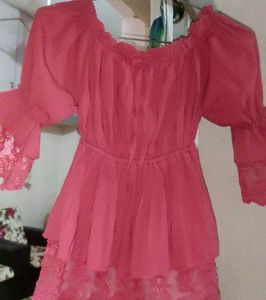 Pink Off-Shoulder Top