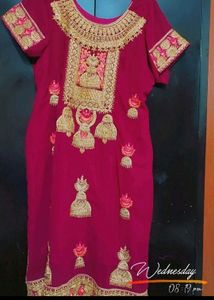 Rose Rani Plazo Suit &amp; Dupatta For 46 Bust