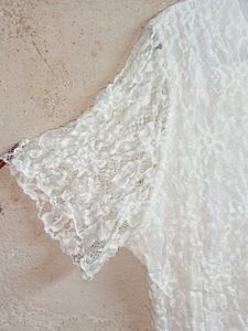 FOREVER Stylish Lace Top Layered White