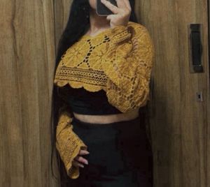 Crochet Bolero Shrug - Mustard Yellow