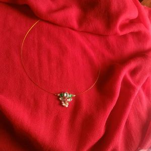 Elegant Gold-Tone Floral Pendant Necklace