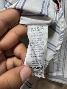 Marks &amp; Spencer White Striped Formal Shirt