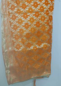 Orange Floral Print Scarf