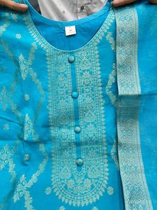 Teal Embroidered Kurta Set