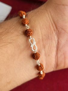 Silver Rudraksh Trendy Rakhi / Bracelet
