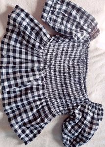 Gingham Off-Shoulder Top