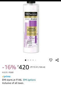 Pack of 2 TRESemme Pro Pure Damage Recovery Shampo