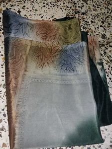 Crape Elegant Green Saree