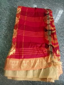 Red Colour Cotton Saree