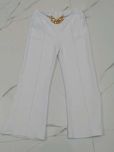 Stylish White Flared Leg Pants