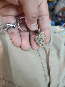 Pyrite Crystal Keychain