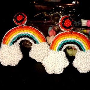 Rainbow Beaded Earrings