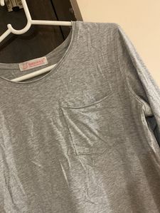 Gray Long Sleeve Top