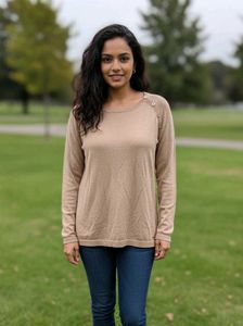 Casual Tan Long Sleeve Sweater