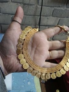 Gold plated coin necklace