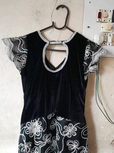 Elegant Black Floral Gown