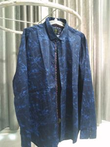 Stylish Blue Patterned Shirt