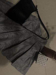 grey Plaid Skirt