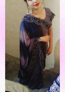 black party wear saree