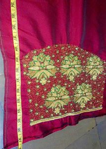 Hand Made New Zari Work Embroidered Sari Blouse