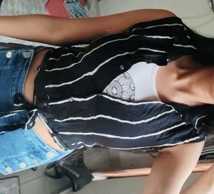 Striped Tie-Front Top