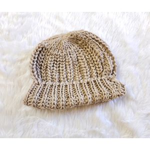 Netural Tones Knitted look crochet 🧶 Beanie