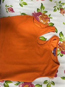 Uptownie Orange Cut-out Top