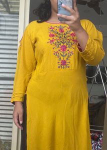 Straight Fit Yellow Kurta