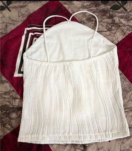 White Textured Tank Top