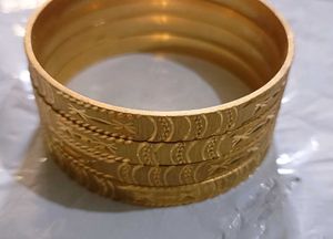 Sterling Silver Gold-plated Bangle Set (Pack of 4)