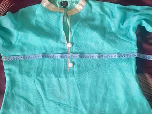 Teal &amp; Silver Trim Tunic