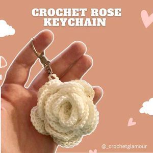 🌹Crochet Rose Keychain