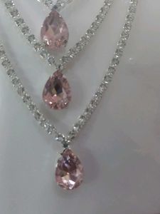 Elegant Pink Crystal Jewelry Set
