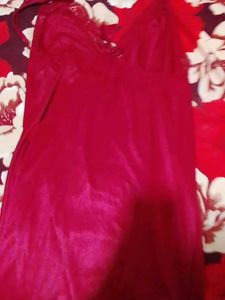 Red Satin Night Suit